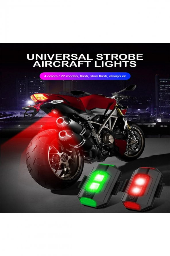 7 Renkli Rgb Led Motosiklet Uyarı Kaza Önleyici Mini Pilli Sinyal Led Drone Led