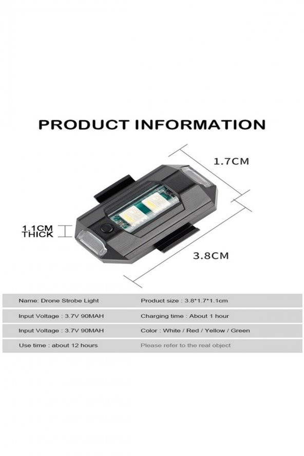 7 Renkli Rgb Led Motosiklet Uyarı Kaza Önleyici Mini Pilli Sinyal Led Drone Led - 2