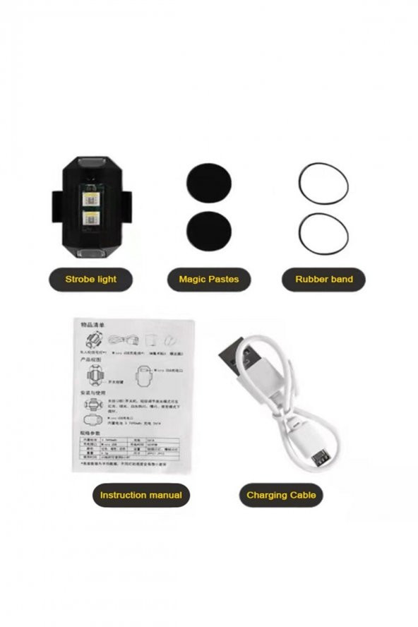 7 Renkli Rgb Led Motosiklet Uyarı Kaza Önleyici Mini Pilli Sinyal Led Drone Led - 4