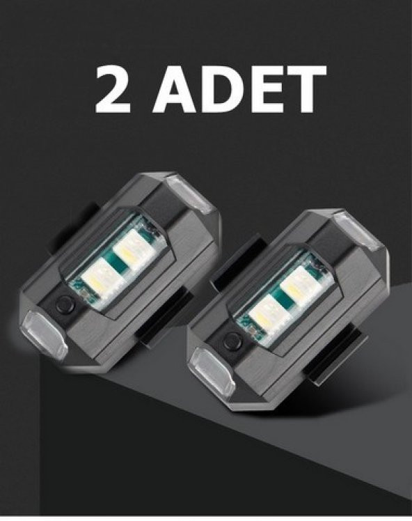 POINT MARKETING Rgb Motosiklet Drone Bisiklet Otomotiv Çakar Şarjlı Kablosuz Mini Led - 7 Farklı Renk - 3