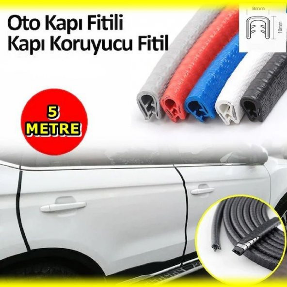 POINT MARKETING - Araç Kapı Koruma Fitili 5 metre Gri RENK