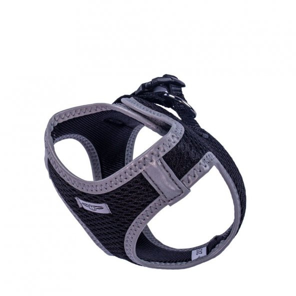 Doggie Havalı Dokuma Reflektör Serisi Küçük Irk Göğüs Tasması Siyah 2XS-26-30Cm - 4