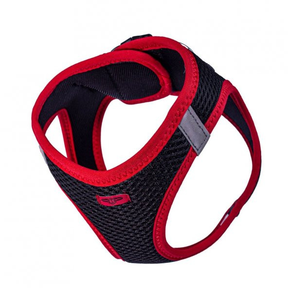 Doggie Havalı Dokuma Neon Serisi Küçük Irk Göğüs Tasması Kırmızı M-38-44Cm - 4