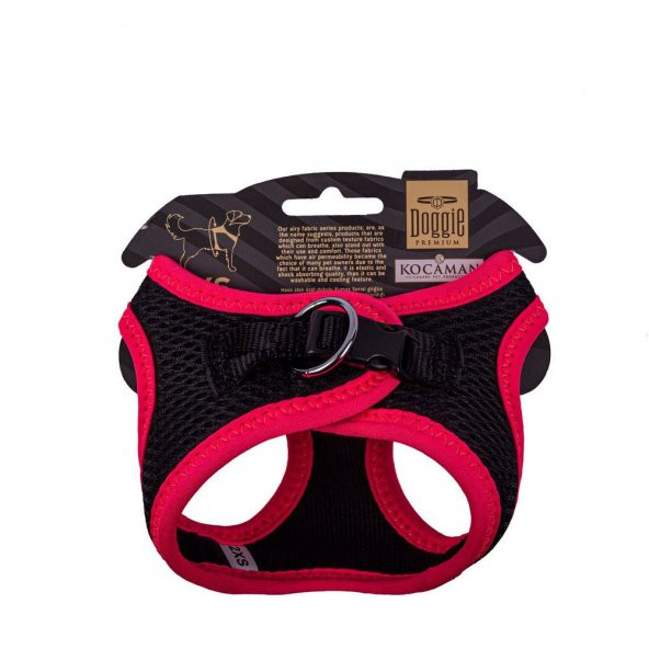 Doggie Havalı Dokuma Neon Serisi Küçük Irk Göğüs Tasması Pembe 2XS-26-30Cm - 2
