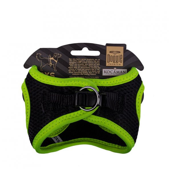 Doggie Havalı Dokuma Neon Serisi Küçük Irk Göğüs Tasması Sarı 2XS-26-30Cm - Resim 2