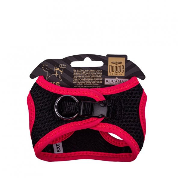 Doggie Havalı Dokuma Neon Serisi Küçük Irk Göğüs Tasması Pembe 3XS-22-26Cm - 2