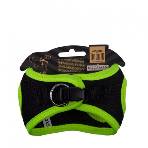 Doggie Havalı Dokuma Neon Serisi Küçük Irk Göğüs Tasması Sarı 3XS-22-26Cm - Resim 2