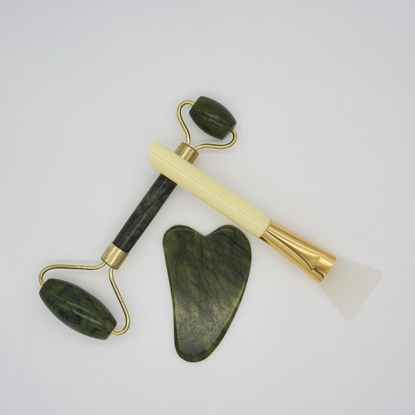 Jade Roller Gua Sha Yüz Masaj Seti - Resim 4