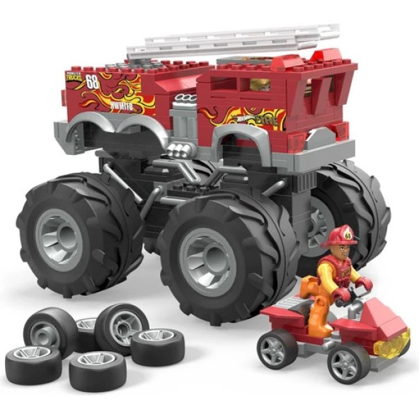 HotWheels Mega Monster Truck İtfaiye Aracı HHD19 Lisanslı Ürün