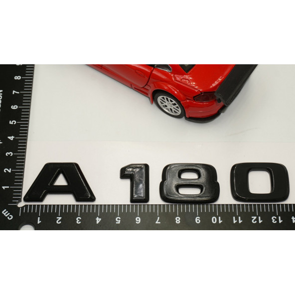 A 180 Bagaj Parlak Siyah ABS 3M 3D Yazı Logo - 5