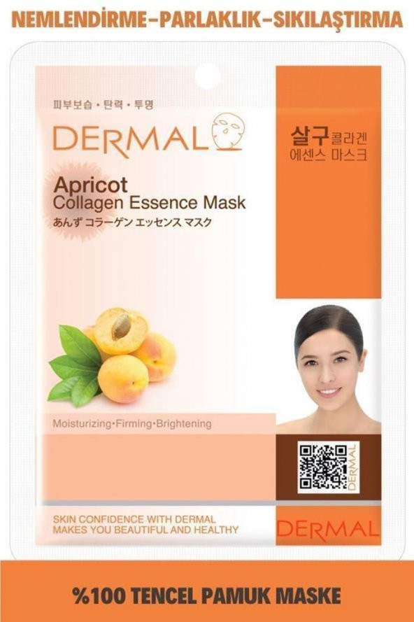 DERMAL Nemlendirici, Sıkılaştırıcı ve Aydınlatıcı Kayısı Özlü  Kolajen Maske X10 Adet - 3