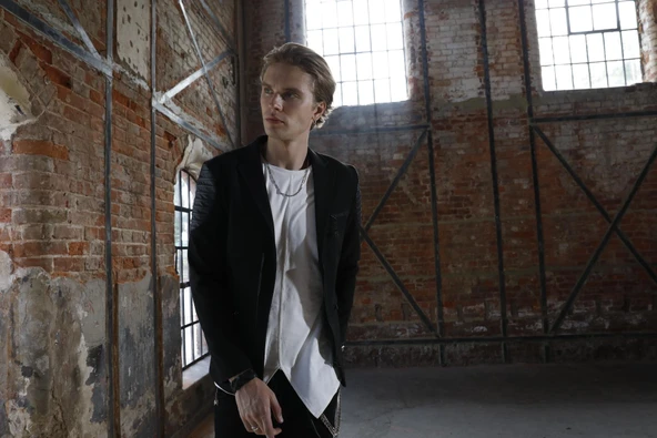 CEKMON Erkek Slim Fit Omuzları Deri Detaylı Fermuarlı Cepli Blazer Klasik Ceket - 5