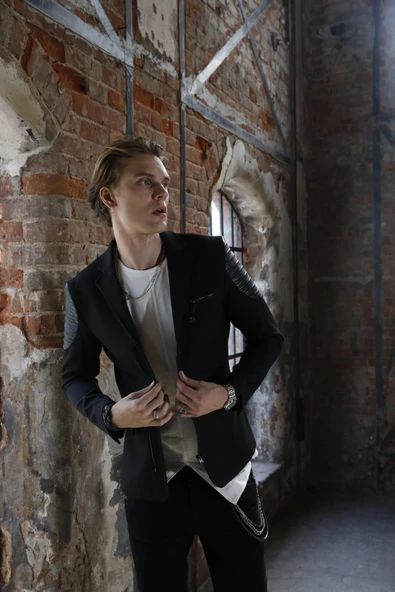 CEKMON Erkek Slim Fit Omuzları Deri Detaylı Fermuarlı Cepli Blazer Klasik Ceket - 4