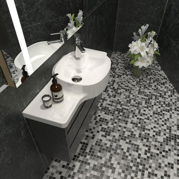 Turkuaz Cerastyle Harmony Etajerli Lavabo 80x37,5 cm - 2