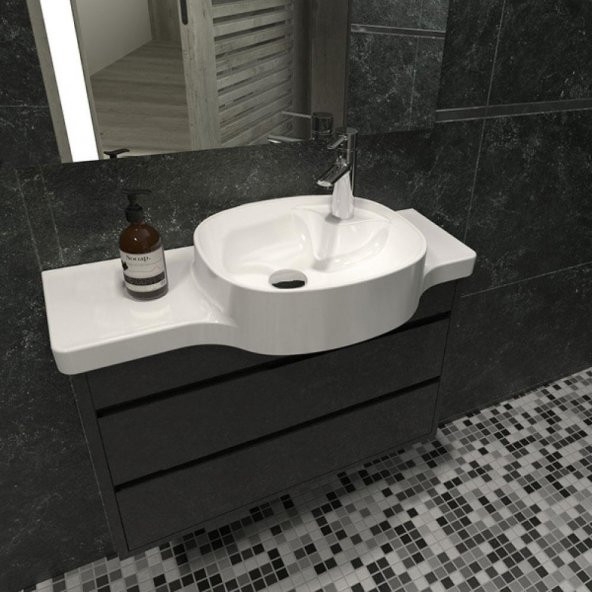 Turkuaz Cerastyle Harmony Etajerli Lavabo 80x37,5 cm - 3