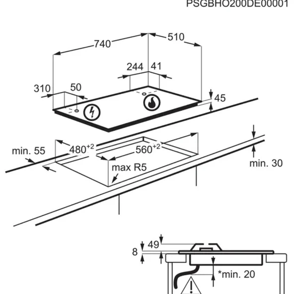 Electrolux KGG75362K Ankastre Gazlı Cam Seramik Ocak - 6
