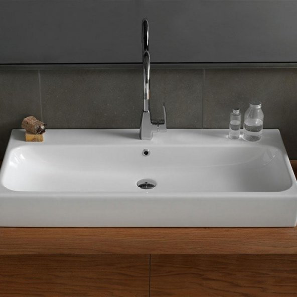 Turkuaz Cerastyle Pinto Etajer Uyumlu Banyo Lavabo 100 47 Cm - 3