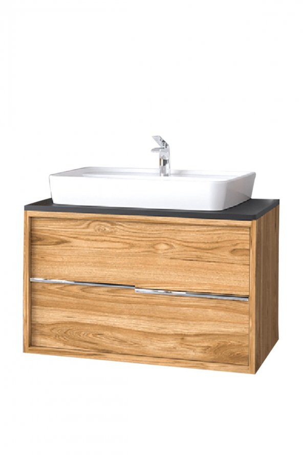 Turkuaz Duru Etajerli Lavabo 60*40cm - Matia 80 Alt Modül