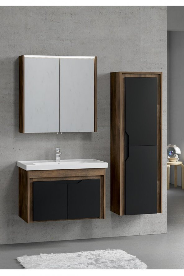 Turkuaz Frame Etajerli Lavabo 80*45cm - Cosmos 80 Alt Modül - 3