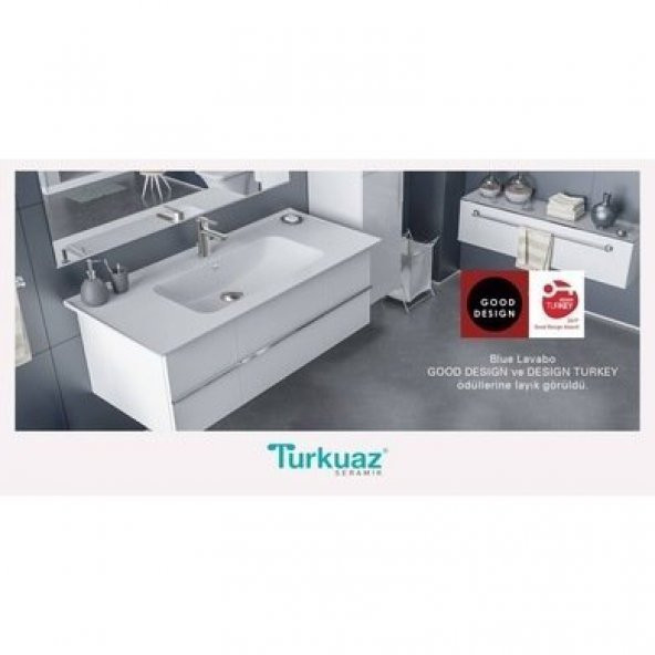 Turkuaz Cerastyle Blue Etajer Uyumlu (Damlalıklı) Lavabo 60*47 cm - 2
