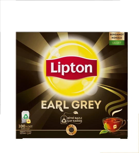 Lipton Earl Grey Süzen Poşet Bergamot Aromalı Siyah Çay 100lü