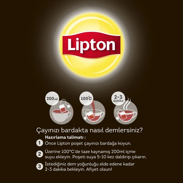 Lipton Earl Grey Süzen Poşet Bergamot Aromalı Siyah Çay 100lü - 5