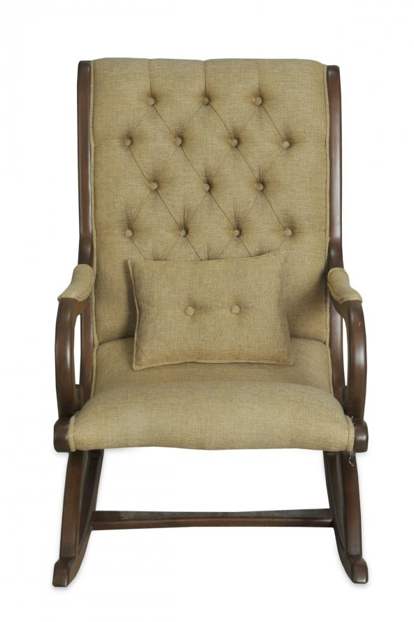 Asedia Rustik Ceviz Sarı Sallanan Sandalye Dinlenme Emzirme Baba Tv Okuma Uzanma Koltuğu Berjer ürün görseli