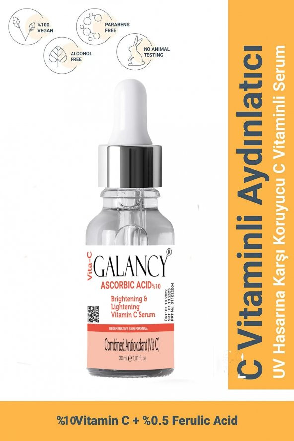Vita C Serum ve Aydınlatıcı Renk Tonu Eşitleyici C vitamini Serum