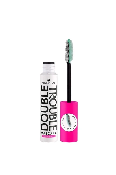 ESSENCE MASKARA DOUBLE TROUBLE-EXTRA BLACK PEMBE