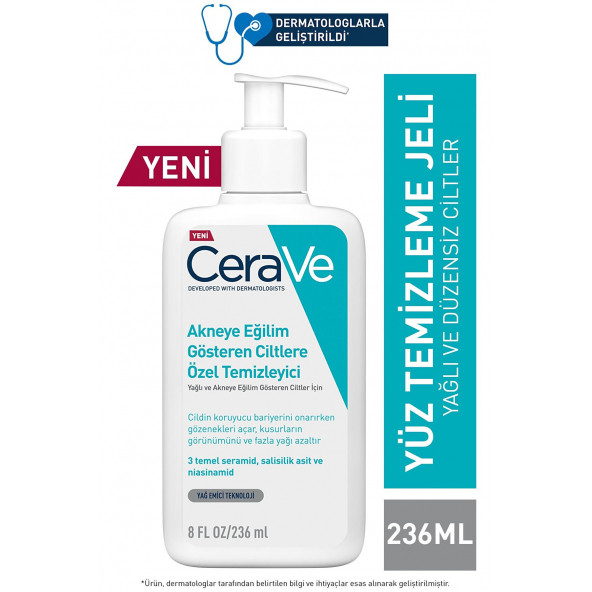 CeraVe Akneye Eğilim Gösteren Ciltlere Özel Temizleyici 236 ML