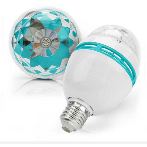 Döner Başlıklı Renkli Işıklı Dekoratif Disko Lamba