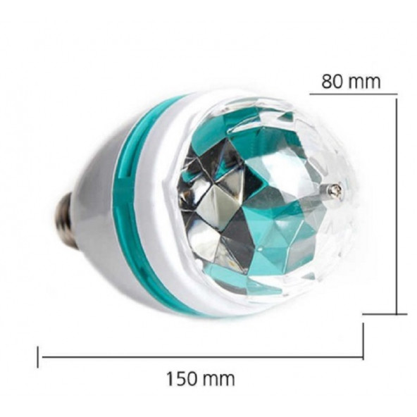 Döner Başlıklı Renkli Işıklı Dekoratif Disko Lamba - 2