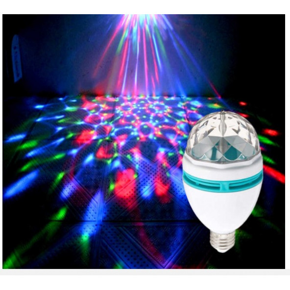 Döner Başlıklı Renkli Işıklı Dekoratif Disko Lamba - 4