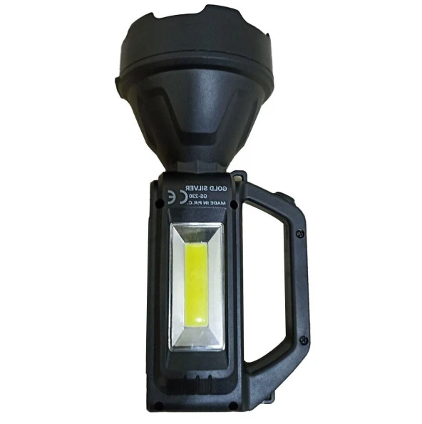 Gold Silver GS230 Şarjlı USB Led El Feneri Kamp Spor Lambası 7 W - Resim 5
