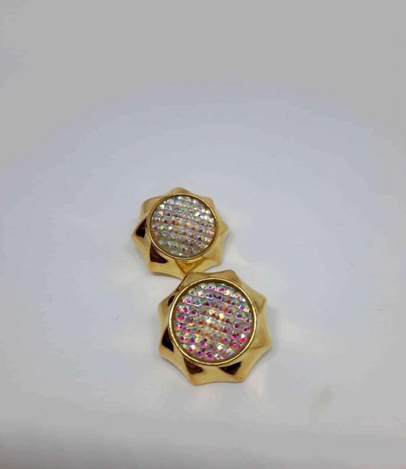 İMREN AKSESUAR İREM METALİZE ALTTAN AYAKLI  DÜĞME 2,5 CM CM 1 PAKET 5 ADET - Resim 2