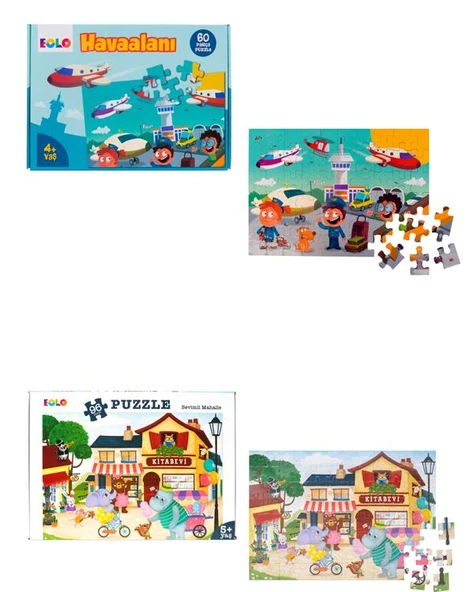 Sevimli Mahalle ve Havaalanı 2li Puzzle Set