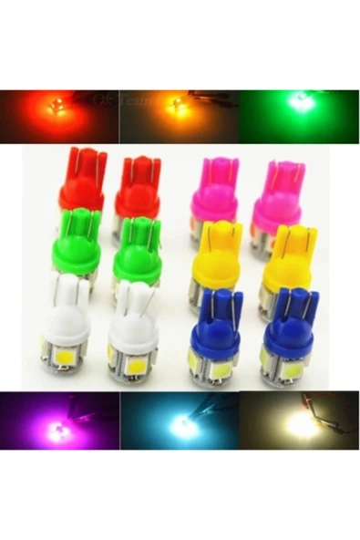 4 Adet 12v T10 Led Fariçi T10 Led Ampul Park Ampulü Kırmızı Renk