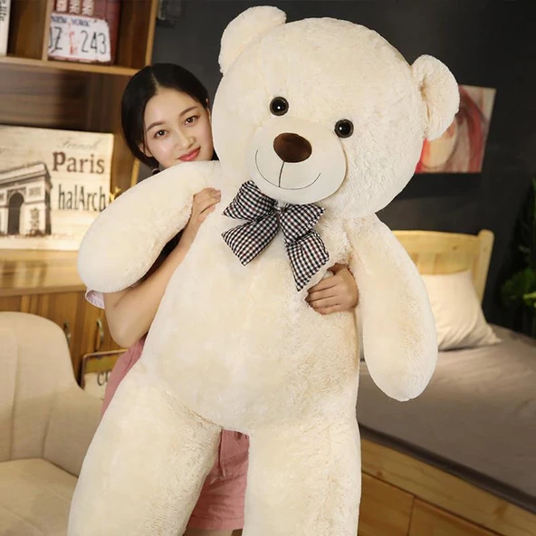 Peluş Ayı 120 cm Papyonlu Sevimli Ayı - Sevgiliye En Özel Hediye