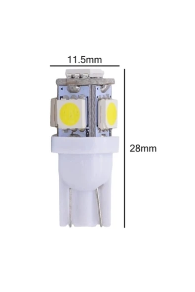 4 Adet 12v T10 Led Fariçi T10 Led Ampul Park Ampulü Kırmızı Renk - 2