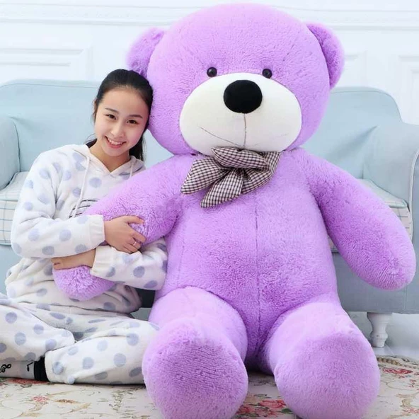 Peluş Ayı 120 cm Papyonlu Sevimli Ayı - Sevgiliye En Özel Hediye - 9