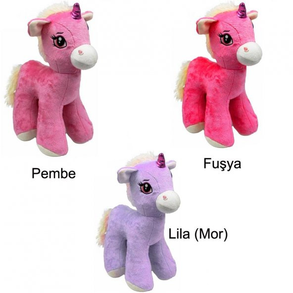 Sevimli Pony Peluş Boynuzlu At Unicorn 45 Cm.