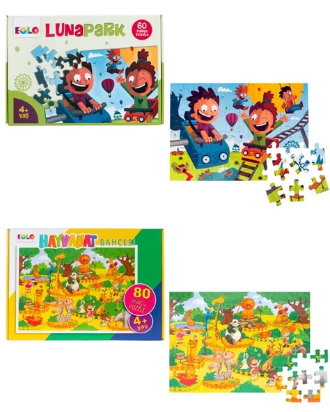 Hayvanat Bahçesi ve Lunapark 2li Puzzle Set