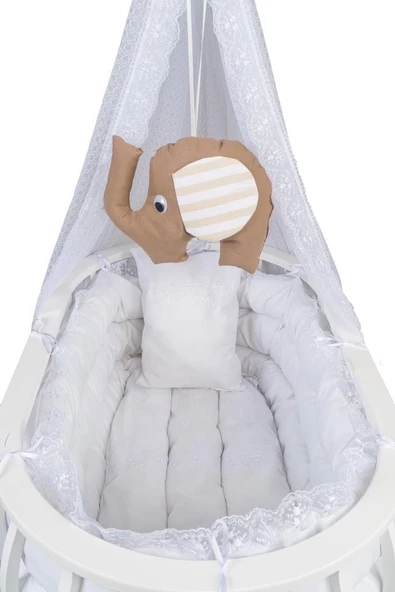 TommyBaby Sepet Beşik Ahşap Beşik Uyku Setli Doğal Ahşap Beşik bambu00 - 7