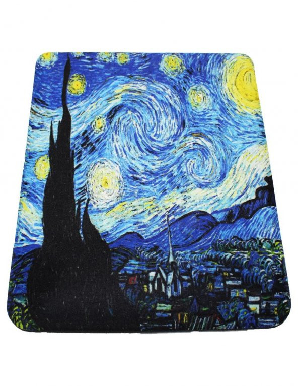 Van Gogh Yıldızlı Gece Bilek Destekli Dikdörtgen Mousepad