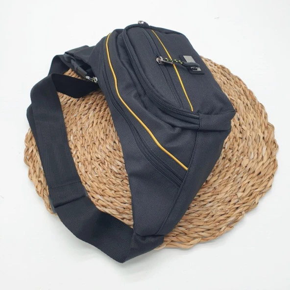 Sarı Çizgili Erkek Bel Çantası - 6