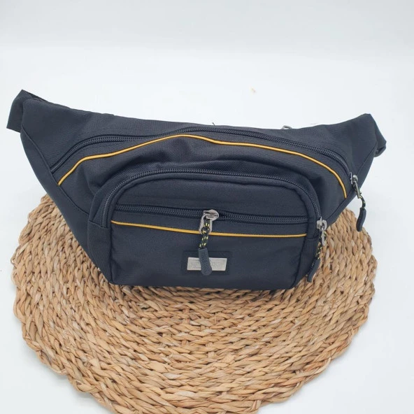 Sarı Çizgili Erkek Bel Çantası - 9