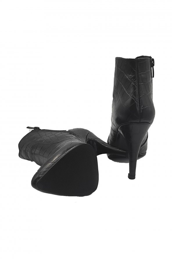 Hakiki Deri Anakonda Kadın Topuklu Bot - 8