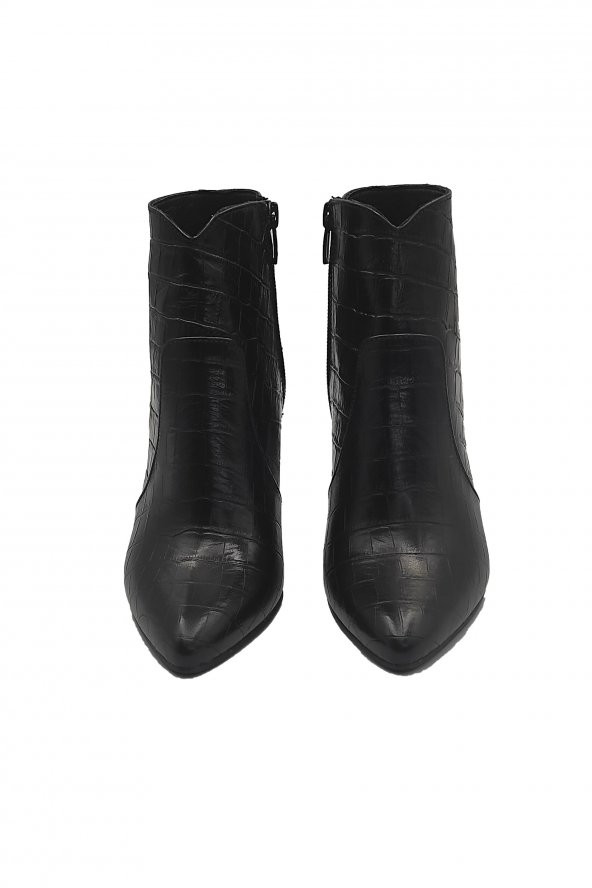 Hakiki Deri Anakonda Kadın Topuklu Bot - 9