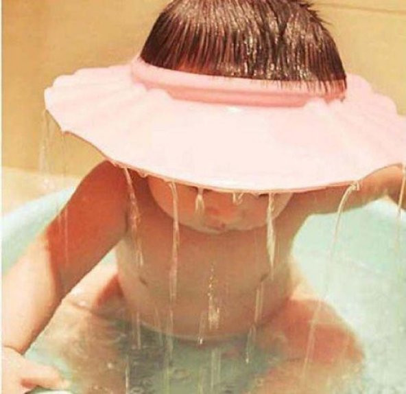 Kulaklıklı Bebek Banyo Şapkası Pembe