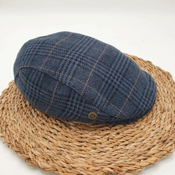 Lacivert Renk Çizgili Klasik Erkek Kasket - 10